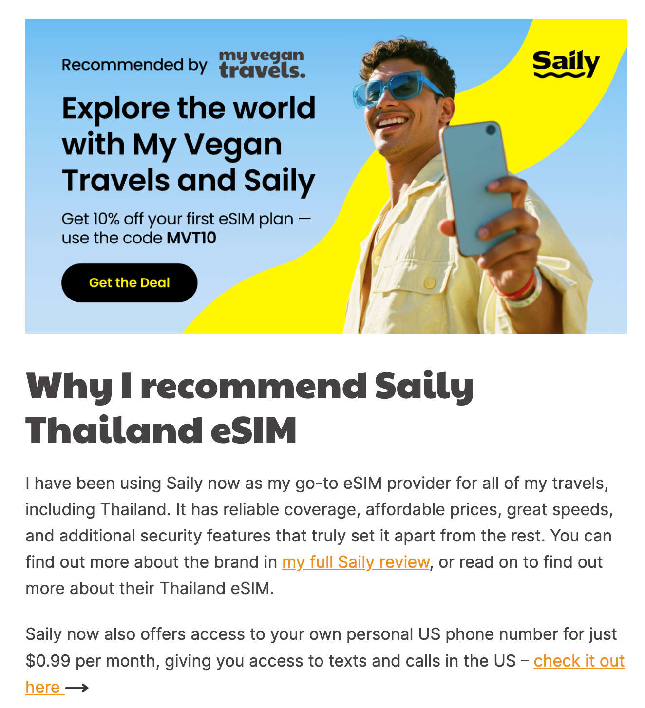 Editorial article featuring a brand in a relevant recommendation