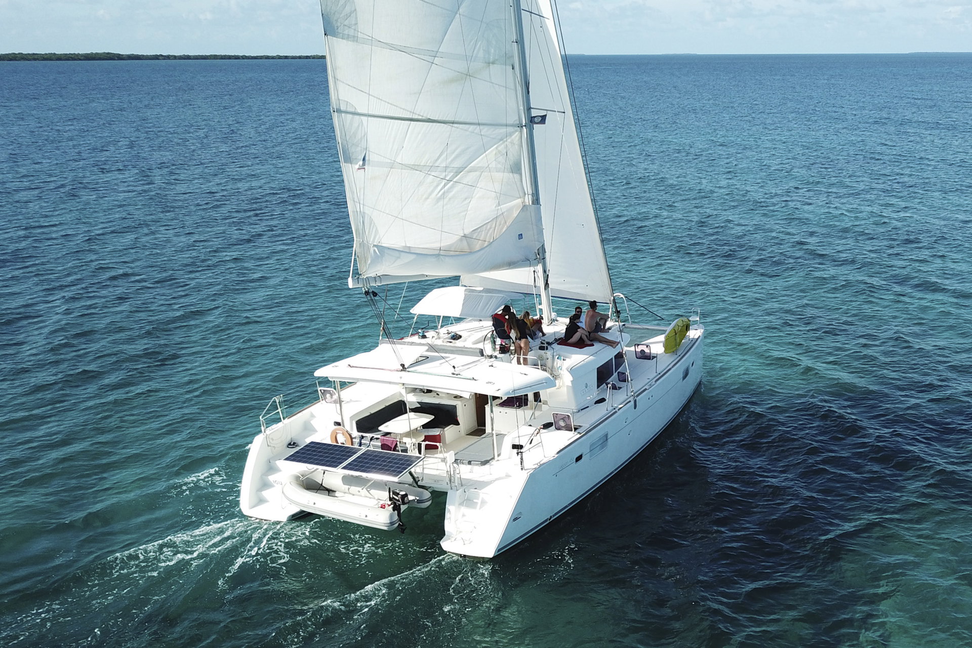 Yacht sailing at sea